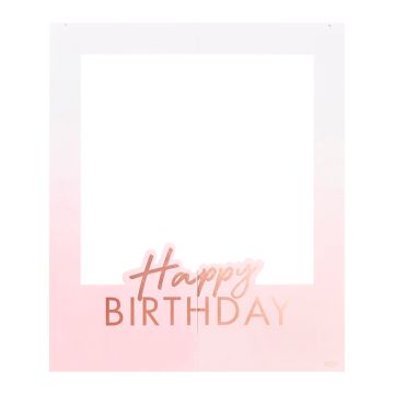 Cadre photo Personnalisable Happy Birthday Rose gold