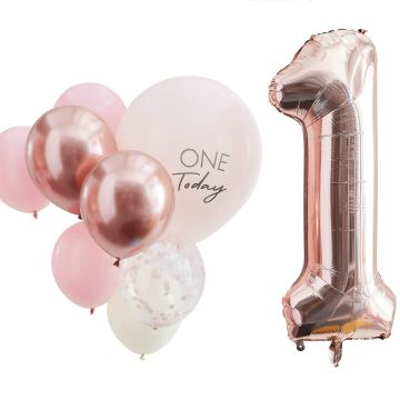 1 Year Balloon Kit - Pink (10pcs)