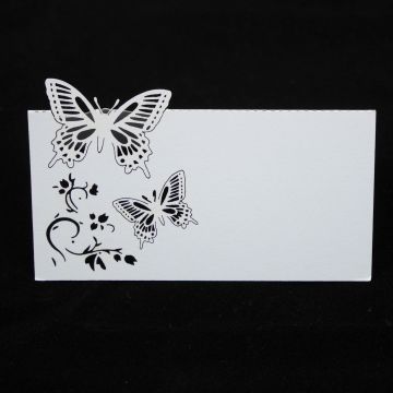 Platzkarte Schmetterlinge und Blumen