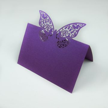 Cartes marque place - Papillon Violet (10 pcs)