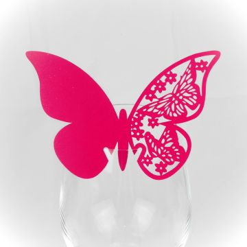 Fuchsia butterfly place card (10 pcs)