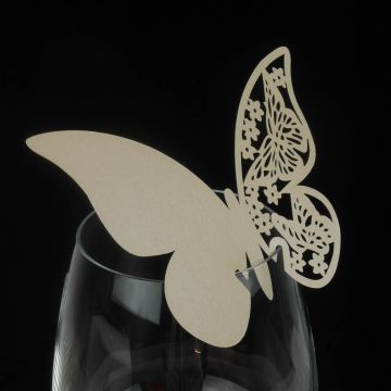 Butterfly place card Ivory (10 pcs)