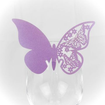 Tischkarte "Schmetterling" Lavendel (10 Stück)
