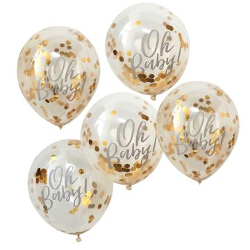Ballons confettis "Oh Baby" (5pcs)