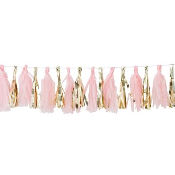 Pink and Gold Tassels Garland