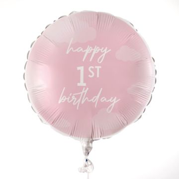 Ballon Alu - 1st Birthday - Rose
