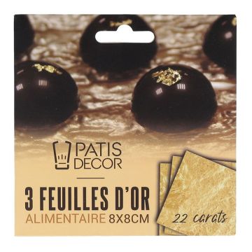 Feuille d'or alimentaire (3pcs) 