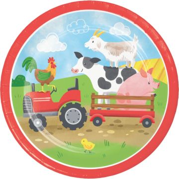 Plates - Farm animals - 18cm (8pcs)