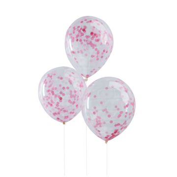 Rosa Konfetti-Ballons (5 Stück)