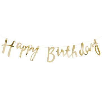 Happy Birthday-Girlande Gold