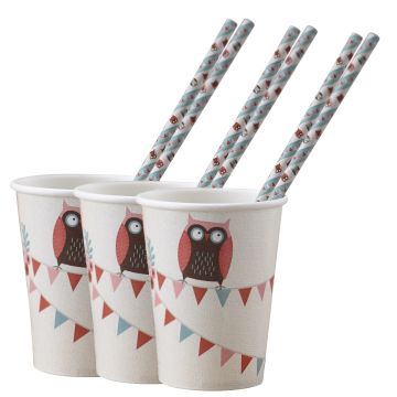 Owl cups (8 pcs)