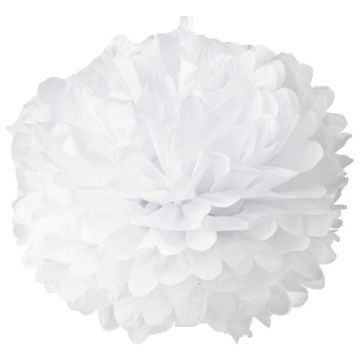 Pompon en papier Blanc - 15cm