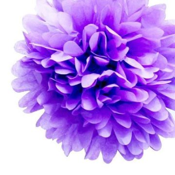Pompon aus Papier Lavendel