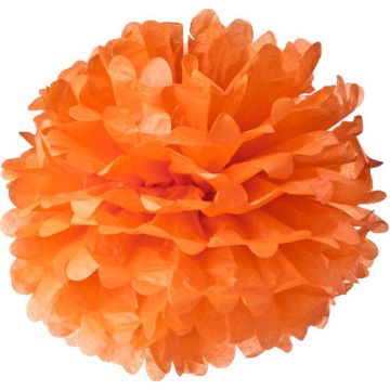 Pompon aus Papier Orange - 20cm