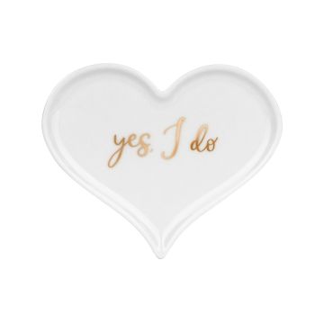 Wedding ring holder - Yes I Do en porcelaine