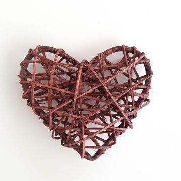 Coeur en rotin Chocolat (9cm, 3pcs)