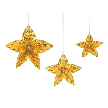 Decorative Rosettes - 3 Gold Stars