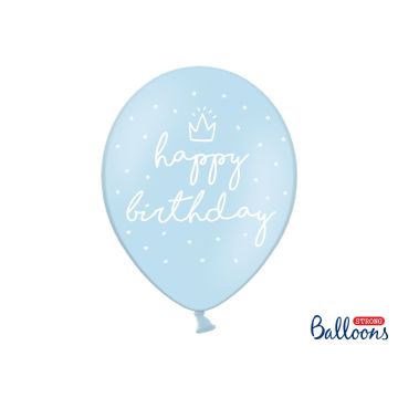 Ballons Happy Birthday Bleu (6 pcs)