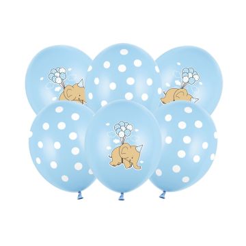 Ballons Elephant assortis bleu 30cm (6pcs)
