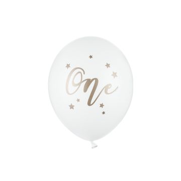 Balloons 'One' White and gold (50pcs)