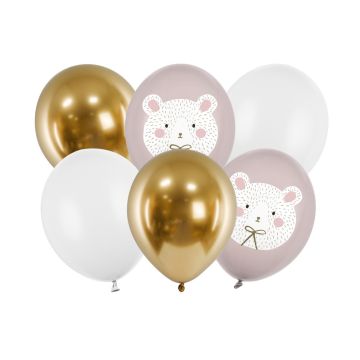 Assorted Teddy Bear Balloons (6pcs)