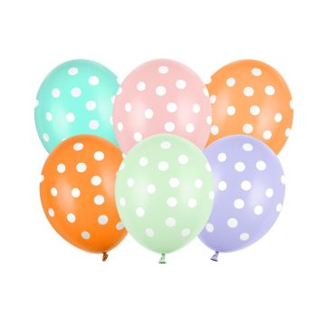 Luftballons mit Punkten - Mehrfarbig (6St.)