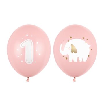 Assorted Balloons - 1 year Pink (50pcs)