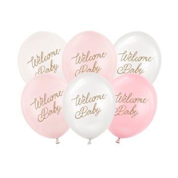 Ballons Latex - Welcome Baby mix Rosa