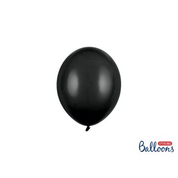 Luftballons 12cm pastellfarben Schwarz (100Stk)