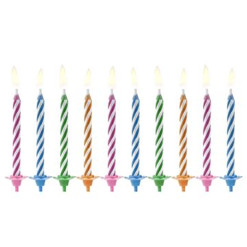 Multi-colored twisted magic candles