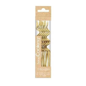 12 Gedrehte feine goldene Kerzen