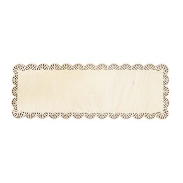 Wooden lace tray rectangle 13x36cm