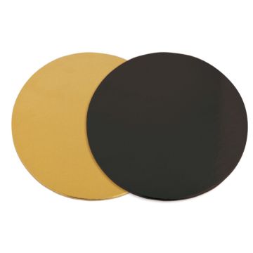 Beidseitigen Tortenplatten Gold/schwarz 24cm (6 Stk.)