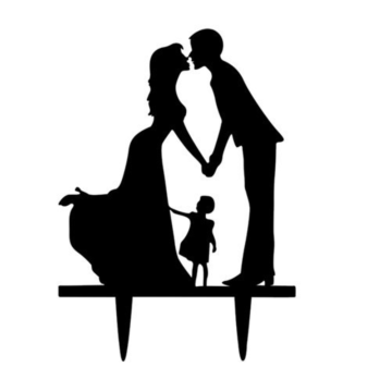 Figurine "Mariés et enfant vers maman"
