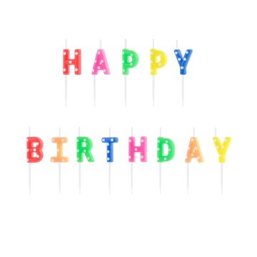 Happy Birthday Candles (13pcs) - Multicolor 