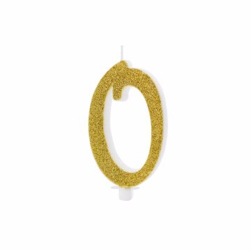 Gold Number Candle - 0 (10cm)