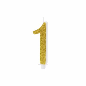 Gold Number Candle - 1 (10cm)