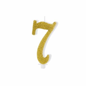 Gold Number Candle - 7 (10cm)