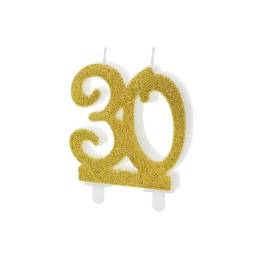 Gold Number Candle - 30 (7cm)