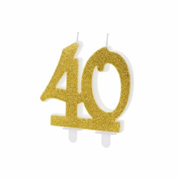 Gold Number Candle - 40 (7cm)