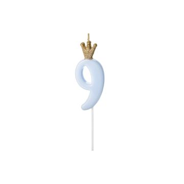 Bougie Chiffre 9 Bleu (9.5cm)