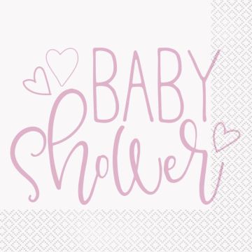 Serviettes Baby Shower Rose (16 pcs)