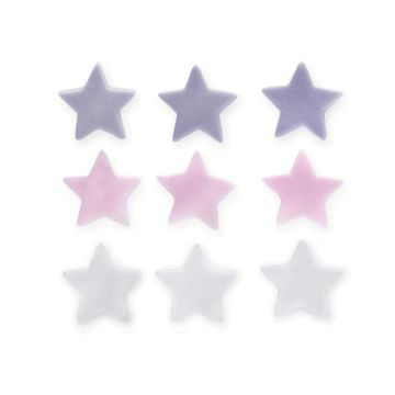 Sugar decorations - Stars lilac, pink, white (9pcs)