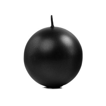 Bougie Sphère Noire - 8cm (6pcs)