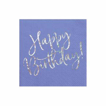Happy Birthday Napkins (20pcs) - Blue