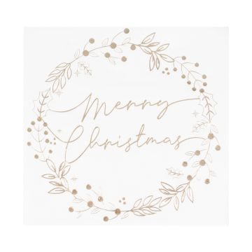 Napkins - Merry Christmas doré