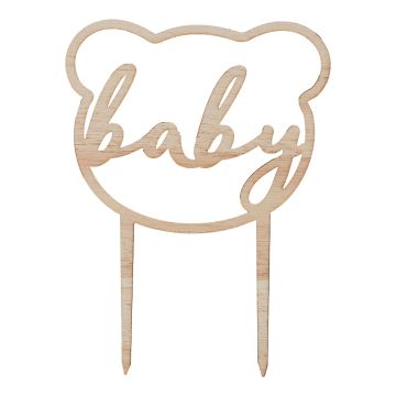Cake topper Baby in wood