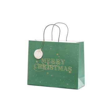 Geschenktasche - Merry Christmas - Grün