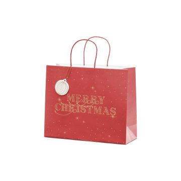 Geschenktasche - Merry Christmas - Bordeaux