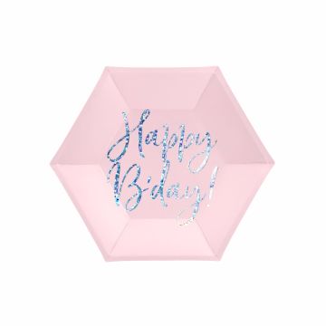 Happy B'Day Dessert Plate (6pcs) - Pink